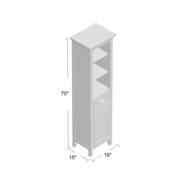 Morrilton 19" W x 70" H x 15" D FreeStanding Linen Storage Tower